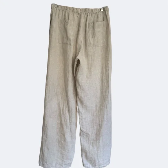 J Crew Soleil Linen Pull On Drawstring Waist Pant Flax SZ XS - Picture 7 of 14